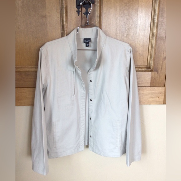 Classic Lg Eileen Fisher canvas neutral jacket - Picture 1 of 8